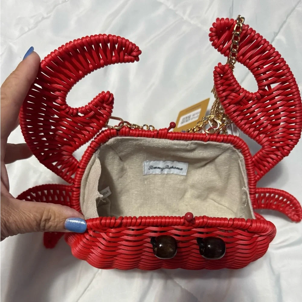 Viral TikTok Tommy Bahama red crab wicker bag purse - Picture 3 of 3